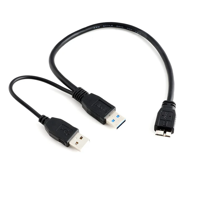 Cable USB 3,0 de doble potencia Y 2, tipo A Micro B, supervelocidad, discos duros externos, Conector de Cable de extensión SP99 _ - AliExpress Mobile