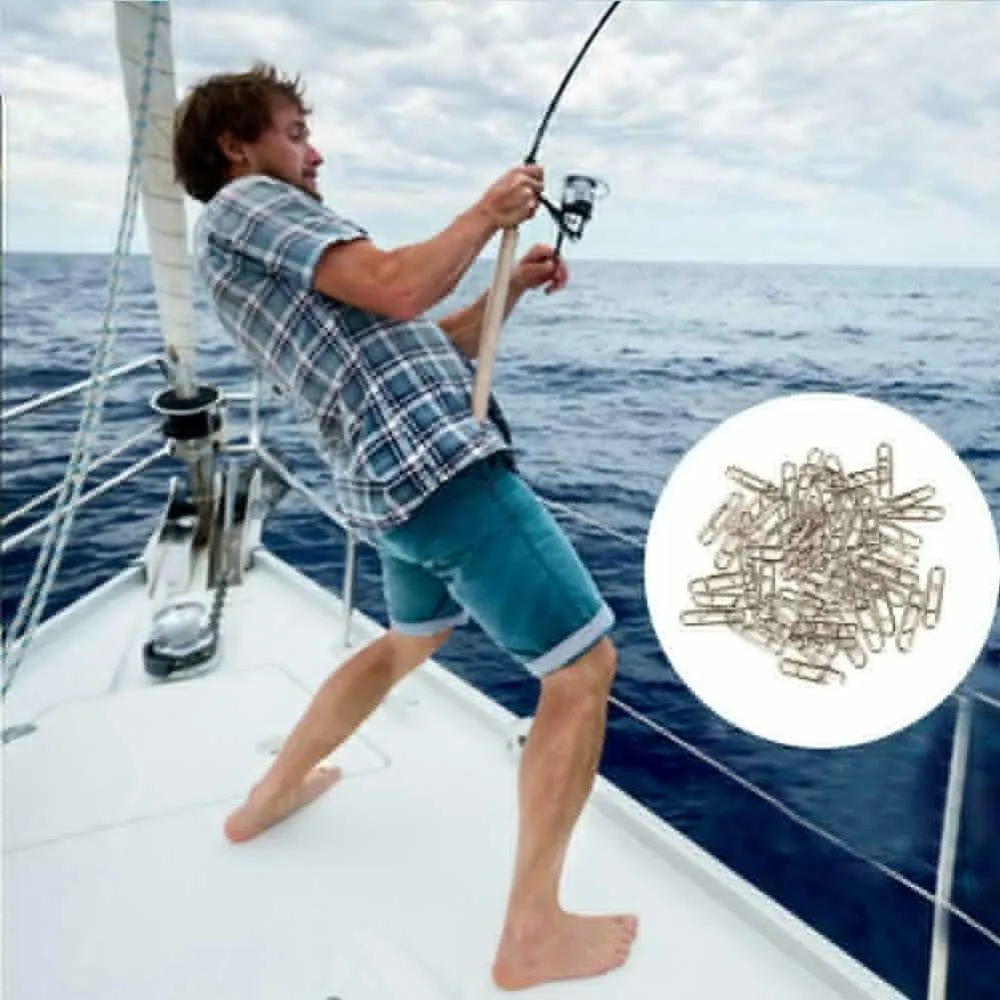 50pcs fishing needle powerful fast link clip fast fishing tackle fast replacement lead link clip stainless steel rotation 30N11 (9)