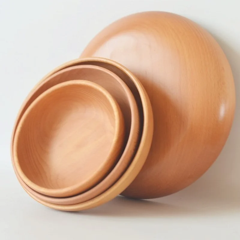 Ciotola per Ramen in Legno Stile Giapponese Sicuro Versatile Ciotola per Insalata in Legno Fatta a Mano Durevole Grano Unico per Tagliatelle Domestiche