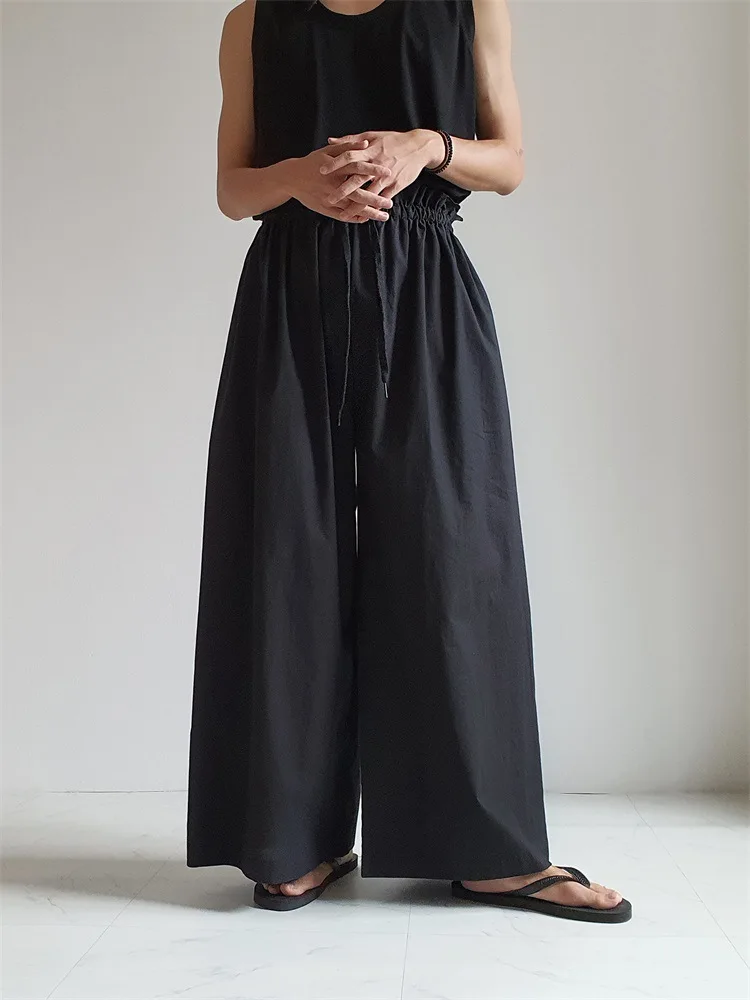 Men Wide Leg Pants Spring Summer New Casual Yamamoto Style Fashion Large Size Runway Show High Waist Wide Leg Pants