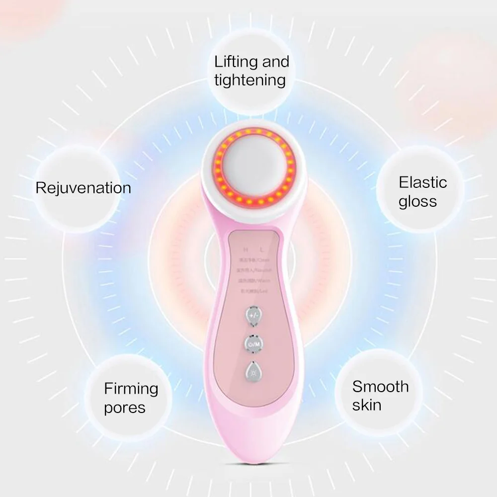 4 цвета Электропорация мезотерапия светодиодный фотонный светильник терапия RF EMS омоложение кожи Подтяжка лица массаж