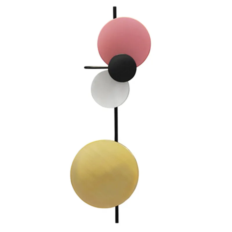 

Nordic Loft Personality Colorful Metal Round Circle Led Wall Lamp Art DIY Planet Led Wall Scones Dinner Bedside Indoor Lighting