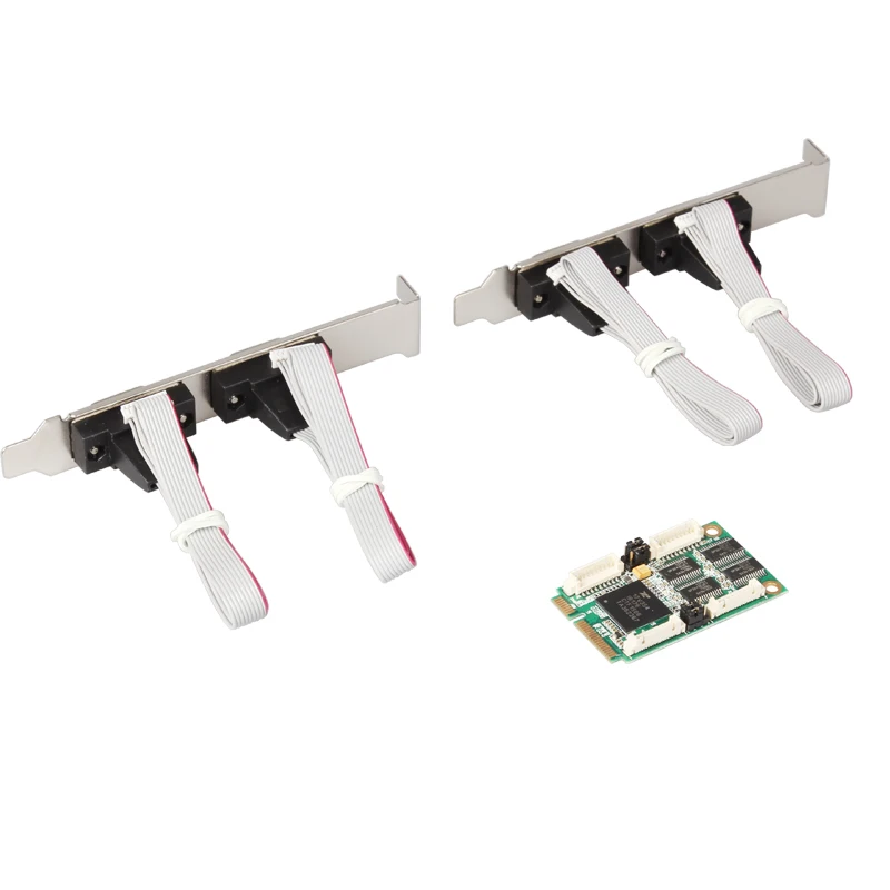  Mini pci-express de buena calidad a 4 puertos RS232 DB-9 Pin Controlador Serial industrial tarjeta 