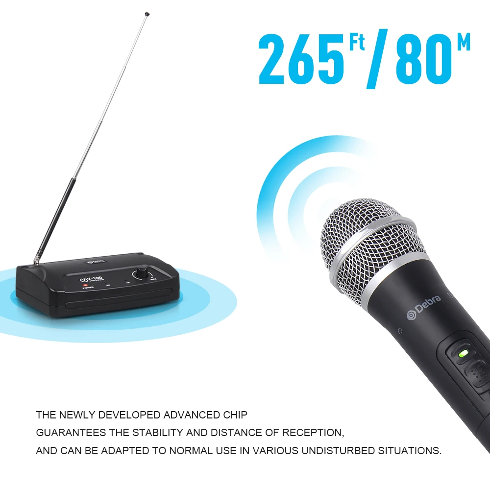 Беспроводная микрофонная система Debra Audio V 100 VHF с портативным чехлом ручным или