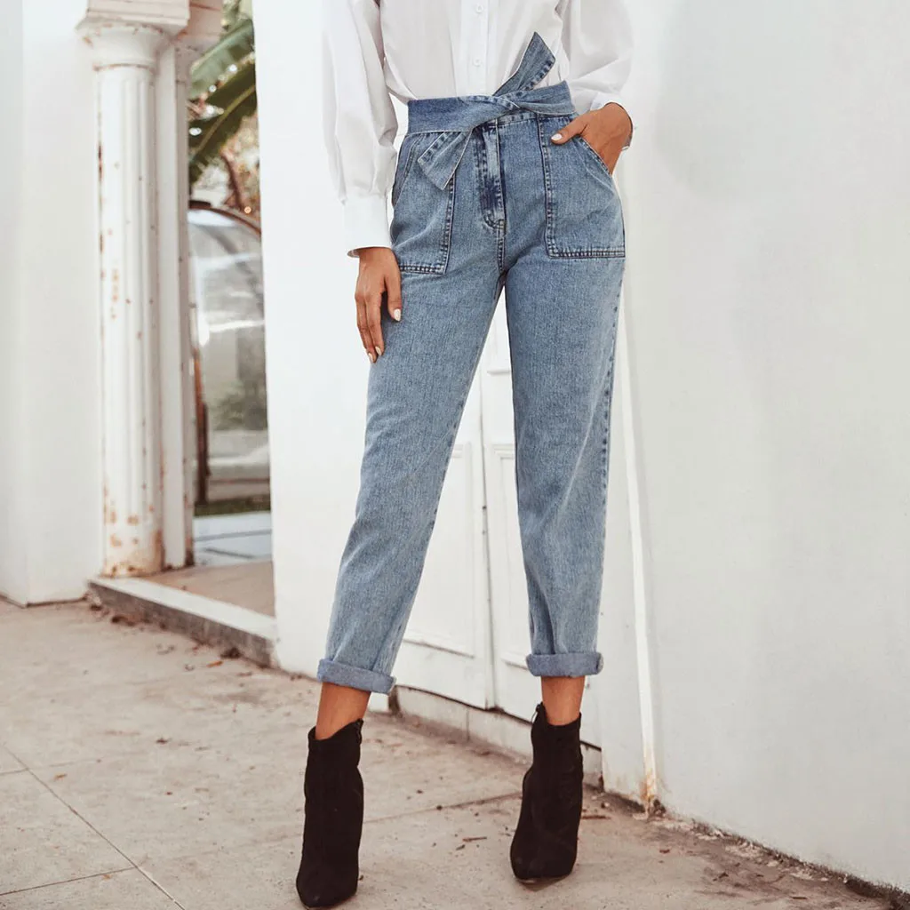 Jeans Woman 2020 Women Casual Denim Bow 