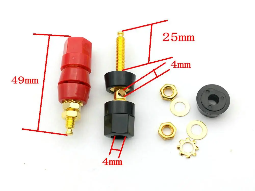 100pcs Gold plated audio speaker binding post  for 4mm Banana plug