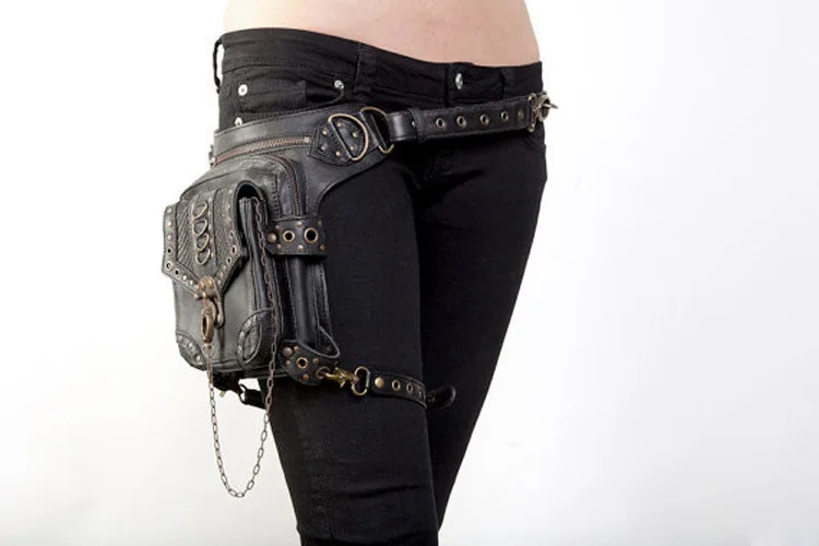 Стимпанк винтажная мотоциклетная сумка женская сумка через плечо женские карманы на талии