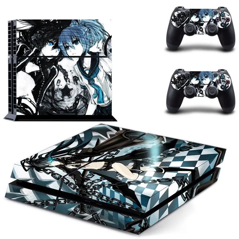 Аниме Black Rock Shooter PS4 наклейка s PS 4 Кожа Наклейка Play station 4 Pegatinas для консоли playstation 4 и 2 контроллера