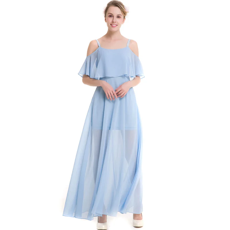 Light Blue Chiffon Maxi Dress Hotsell ...