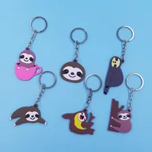 Cute Cartoon Animal Sloth Bradypod Keychain Women Backpack Bagschool Bag Folivora Decoration Children Gift Car Keyring KC231
