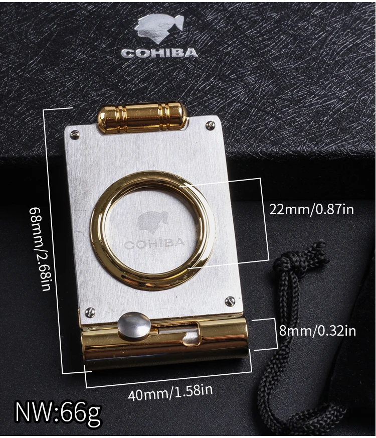 Новинка, 1 шт., Cohiba, 2 в 1, резак для сигар из нержавеющей стали, дротика для сигар, ножницы для сигар, нож для резки металла
