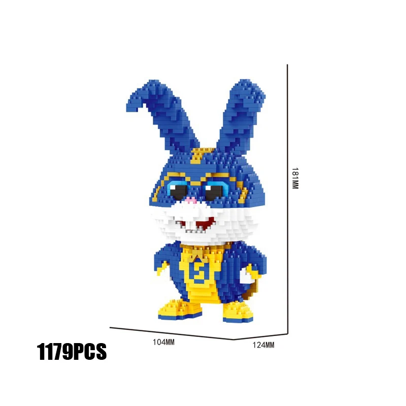 

2019 funny movie Pets Secret Life 2 micro diamond building block super hero captain rabbit nano bricks educational toys for gift