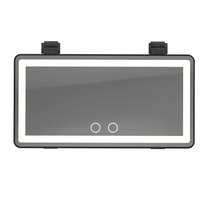 Car makeup mirror two colors adjustable light makeup mirror touch screen fill light lamp mirror USB 1