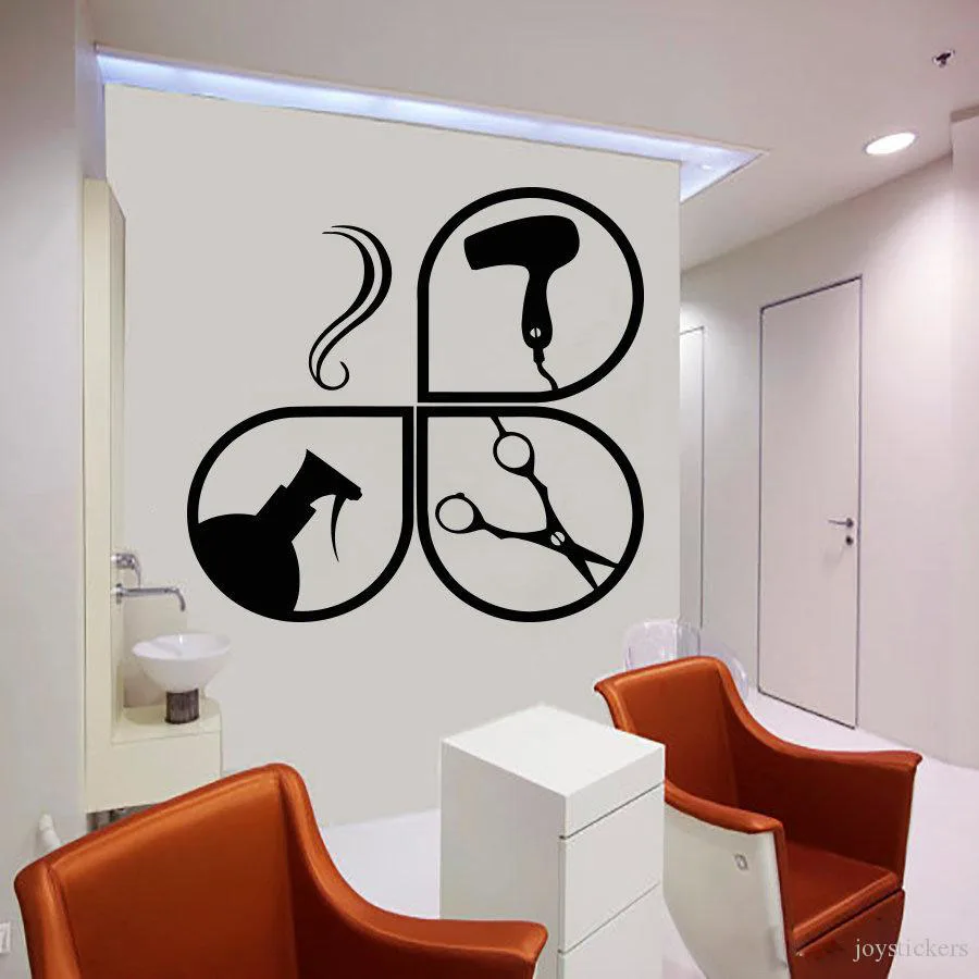 Парикмахерская стирка вырезать удар волосы услуги настенные наклейки с рисунком