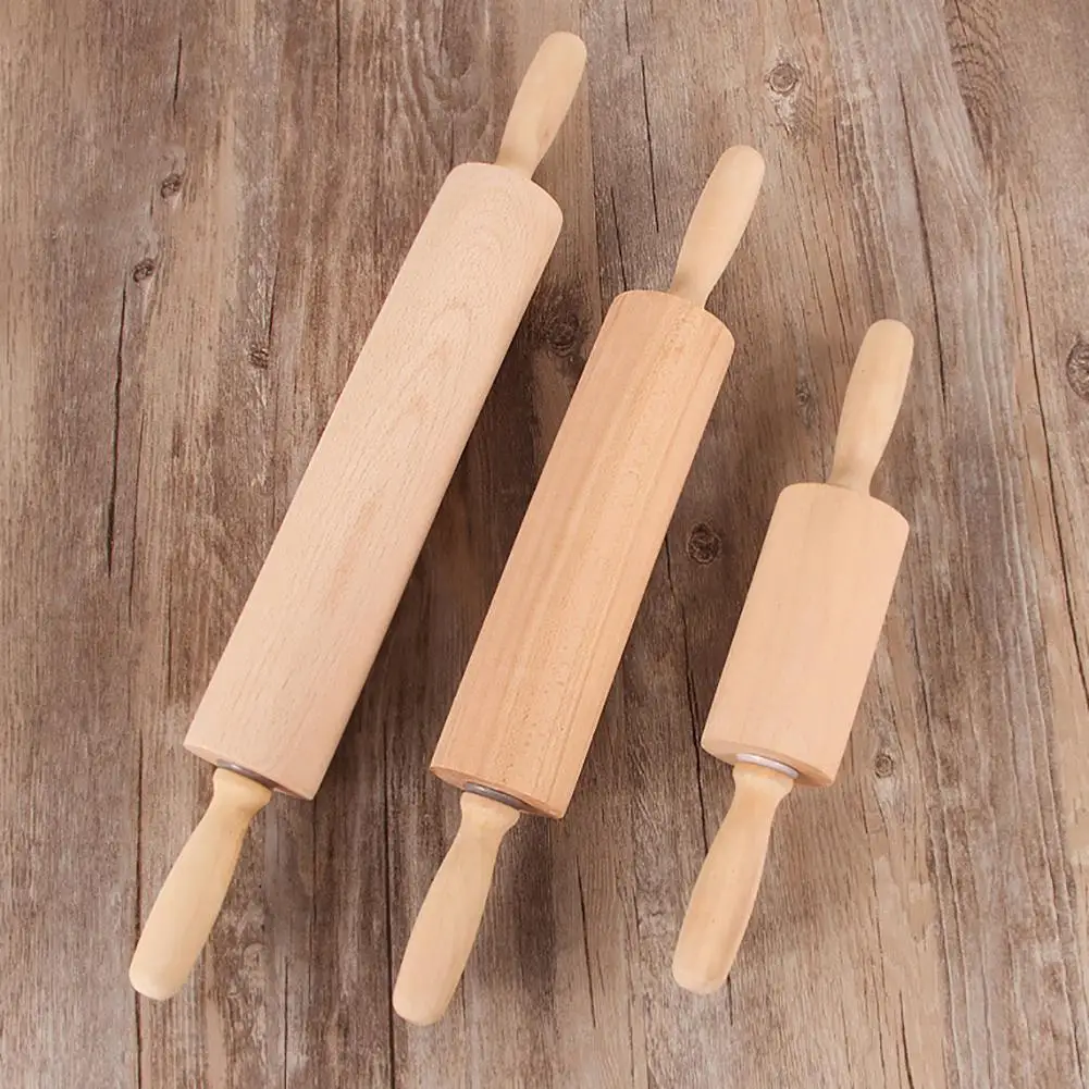 

Wooden Non-Stick Roller Dough Pastry Pizza Tools Pasta Cracker Wide Noodles Baking Bake Roasting Rolling Pin Small Gadget