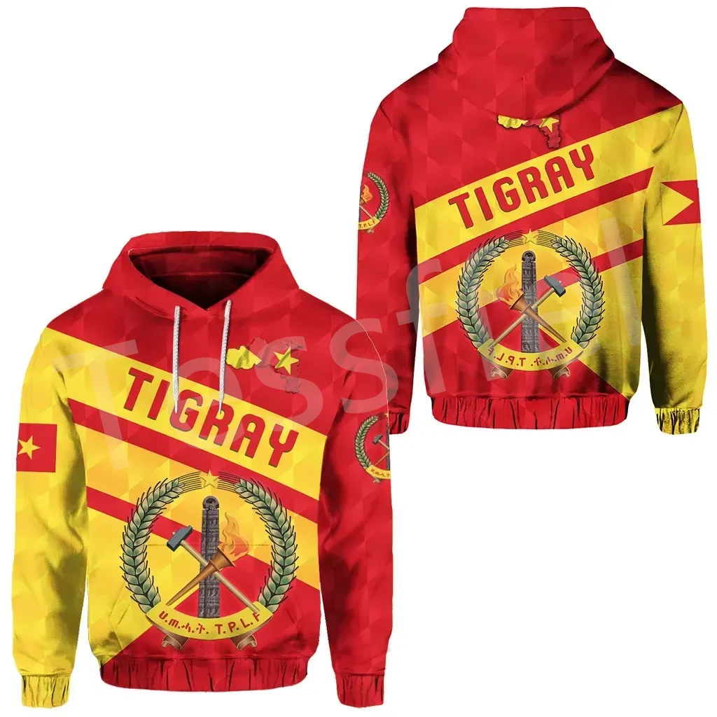 Tessffel Newest Africa Country Ethiopia Tigray Flag Retro Harajuku Tracksuit 3DPrint Men/Women Pullover Casual Funny Hoodies A16