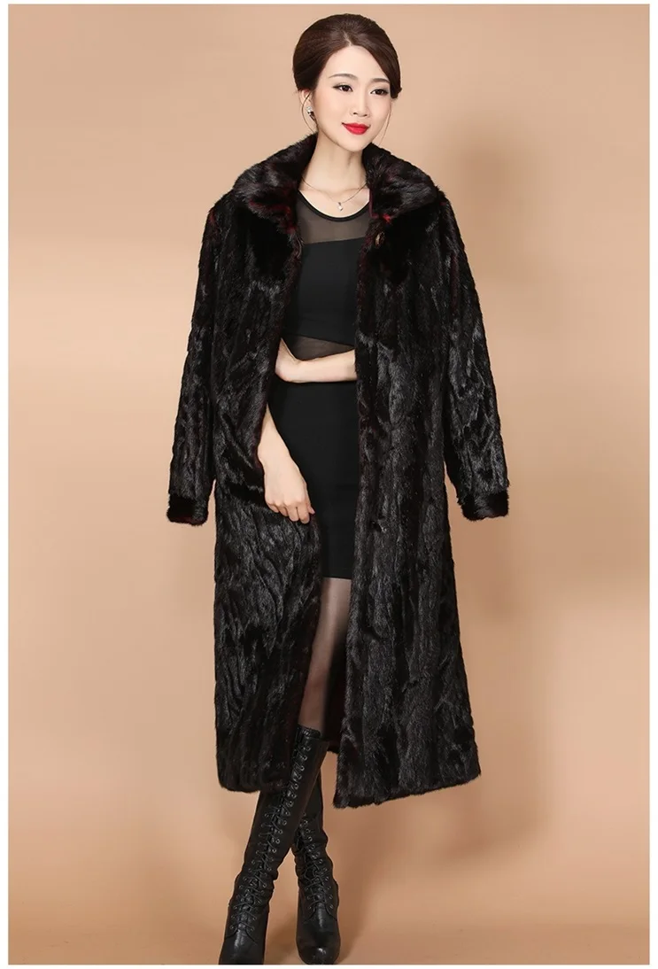 Зимняя теплая норковая Меховая куртка, Свободная Женская Высококачественная Меховая куртка s, роскошное Женское пальто, длинное утолщенное меховое пальто, большие SizeM-5XL