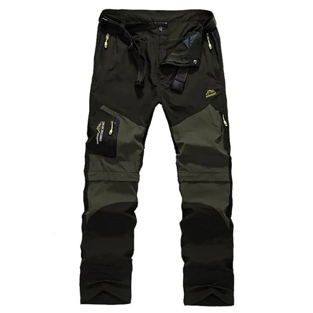 Army Green Мужские Водонепроницаемые эластичные дышащие съемные брюки-карго, штаны с несколькими карманами, военные тактические мужские штаны, повседневные штаны - Цвет: Army Green