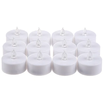 

12 Flickering Candle Set Runs on Batteries Flickers Candle Battery Operated Tealight Candles Flameless Candle Wedding Tea Light