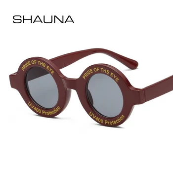 

SHAUNA Ins Popular Retro Small Round Sunglasses Women Letter Frame Fashion Sun Glasses UV400