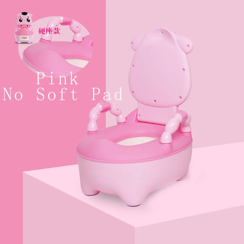 Pink No Soft Pad Портативный Детский горшок многофункциональный детский туалет мультфильм Горшок детский горшок учебный горшок детское кресло сиденье для унитаза Детский горшок - Цвет: Pink No Soft Pad
