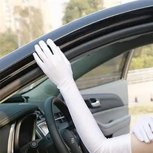 Men Women Long Plain Performance Gloves Long Design Waitress Gloves White Manner Ceremonial Gloves Drive Gloves