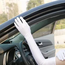 Men Women Long Plain Performance Gloves Long Design Waitress Gloves White Manner Ceremonial Gloves Drive Gloves