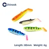 Chinook Soft Bait Lure 3D T-tail 80mm 5pcs Wobblers Worm Fishing Silicone Fish Artificial Bait Fishing For Jig Head ► Photo 2/6