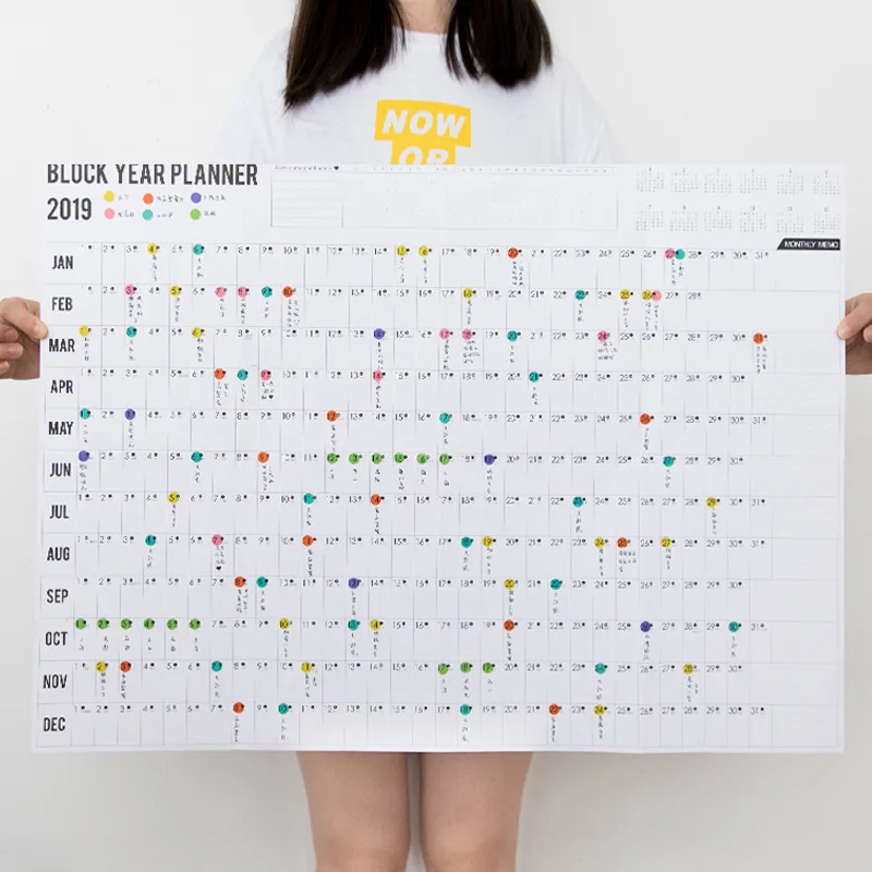 

Calendar 2020 Countdown Block Year Planner Daily Plan Paper Wall Calendar with 2 Sheet EVA Mark Stickers for Office School Home