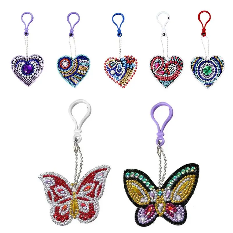 

5D Special Shaped Painting Keychain Kits for Kids and AdultStick Paint with Diamonds Keychain Pendant Kits for Art Craft