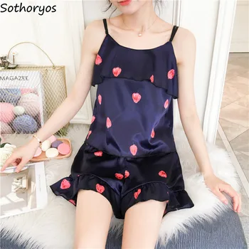 

Pajama Sets Women Summer New 2020 Korean Style Loose Leisure Home Soft High Quality Womens Clothing Daily Simple Student Trendy