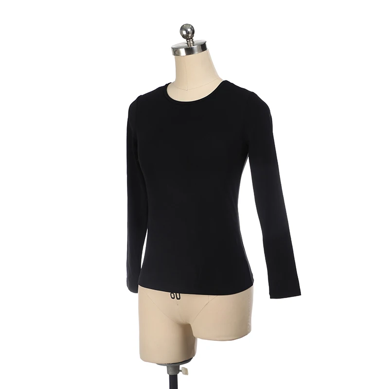 Customized Figure Skating T Shirt Tops for Girl Women Adult Training Competition Patinaje Ice Gymnastics Belt Rhinestones