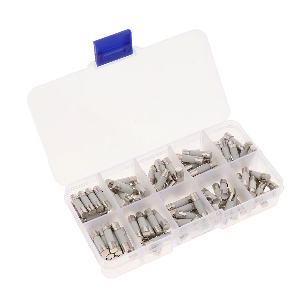 Quick Fast-Blow Ceramic Tube Fuse 5 x 20 mm Assorted Kit 0.5A-30A (Pack of 100)