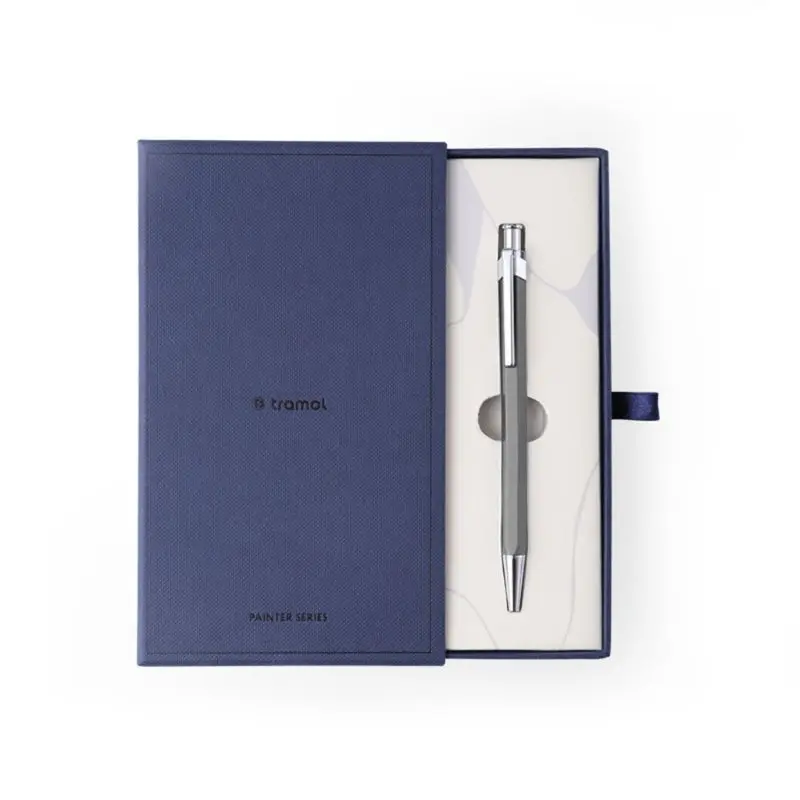 

Luxury Metal Hexagonal Ballpoint Pen Men Women Signature Writing Pens + Notebook