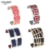 Yoiumit Fashion Cross Cuff Bracelets&Bangles For Women Stainless Steel Interchangeable Reversible Leather Band Jewelry  Bracelet 1