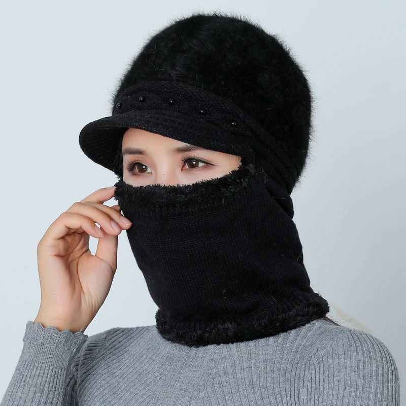 Зимние шапки Скалли Beanies шляпа для мамы Beanies женский шерстяной шарф головные уборы, Балаклава маска Gorras капот твист полосы вязаные шапки