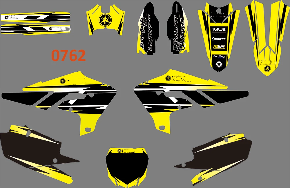 

0762 Motorcycle Team Graphic & Backgrounds Decal Stiker Kits for YAMAHA YZ250F 2019 2020 2021
