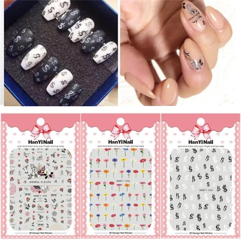 

New design 3D Embossed Nail Sticker Flower Adhesive DIY Manicure Slider Nail Art Tips Decorations Decals