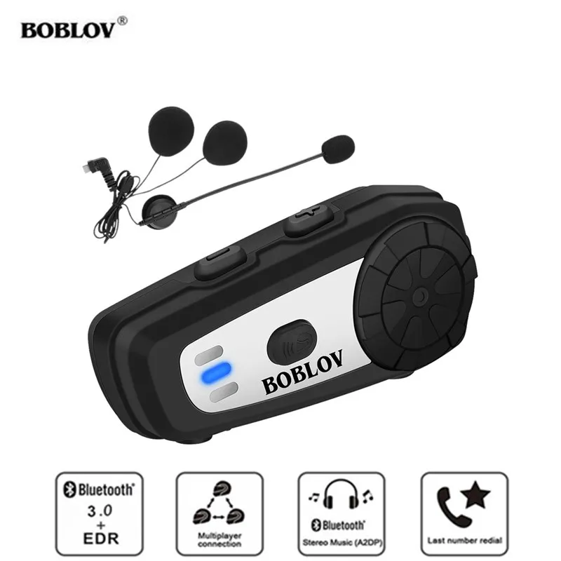 BOBLOV M6 BT мотоциклетный шлем Интерком громкой связи беспроводная bluetooth-гарнитура