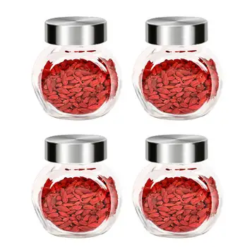 

4pcs Cereal Grain Glass Bottle Set Dried Fruit Liquid Small Sealed Storage Tank For Kitchen Sealed Storage Decoration