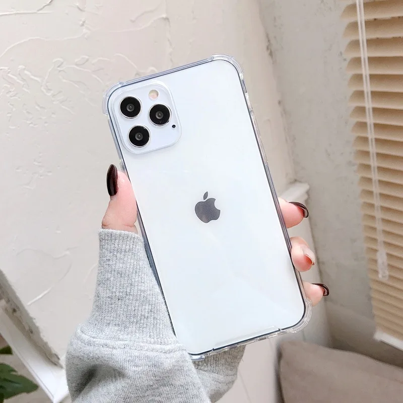 Sleek Transparent Shockproof Black TPU Phone Case