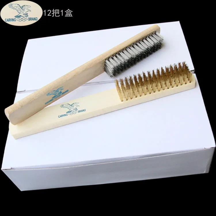 Crafts Wood Wire Brush Bodhi Cleaning Wire Brush Wooden Handle Stainless Steel Wire Brushes Rust Removing Polishing Brush