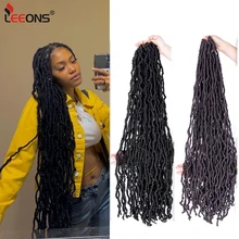 

Leeons Soft Dreadlocks Extensions Natural Soft Nu Locs Hair High Quality Synthetic Ombre 36inch Crochet Goddess Faux Locs Hair