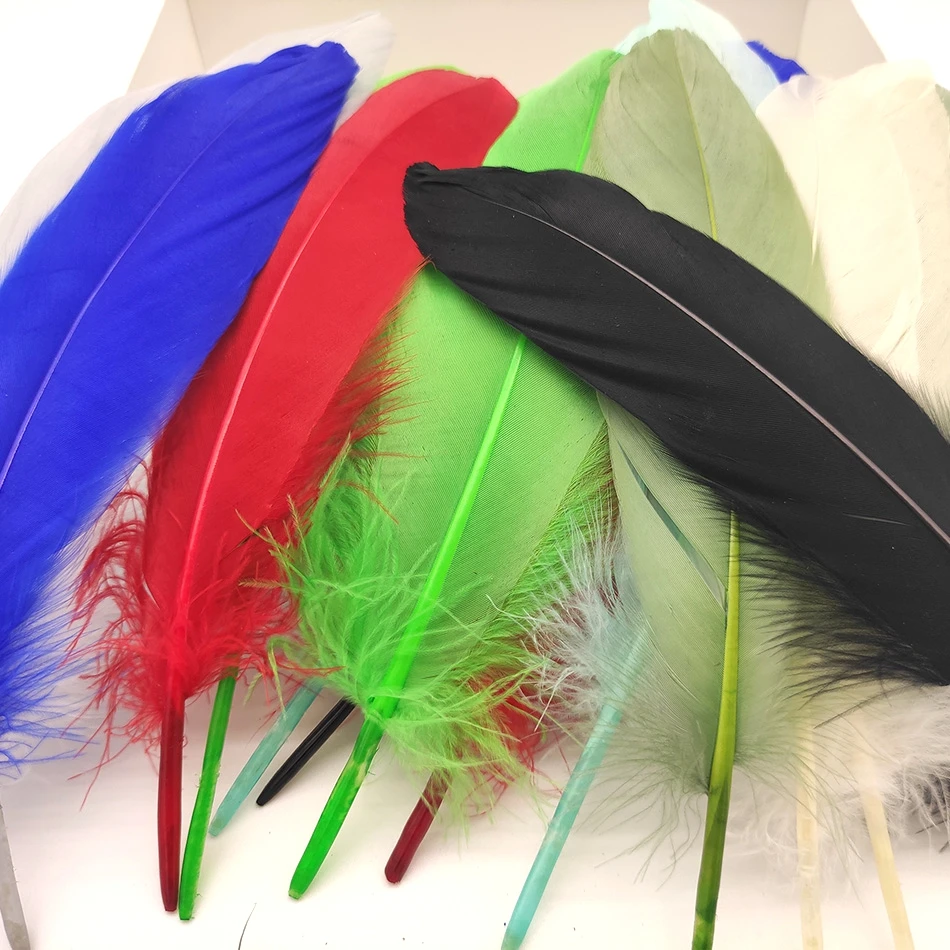 50Pcs Natural Goose Feathers Plume Craft DIY Royal Blue Feather Wedding Party Plumas Jewelry Making Decor Accessories 13-18CM goose feathers craft feathers natural feathers
