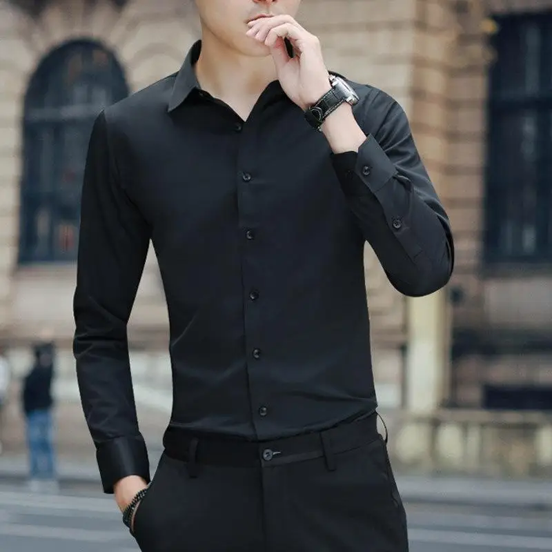 black dress shirt business casual