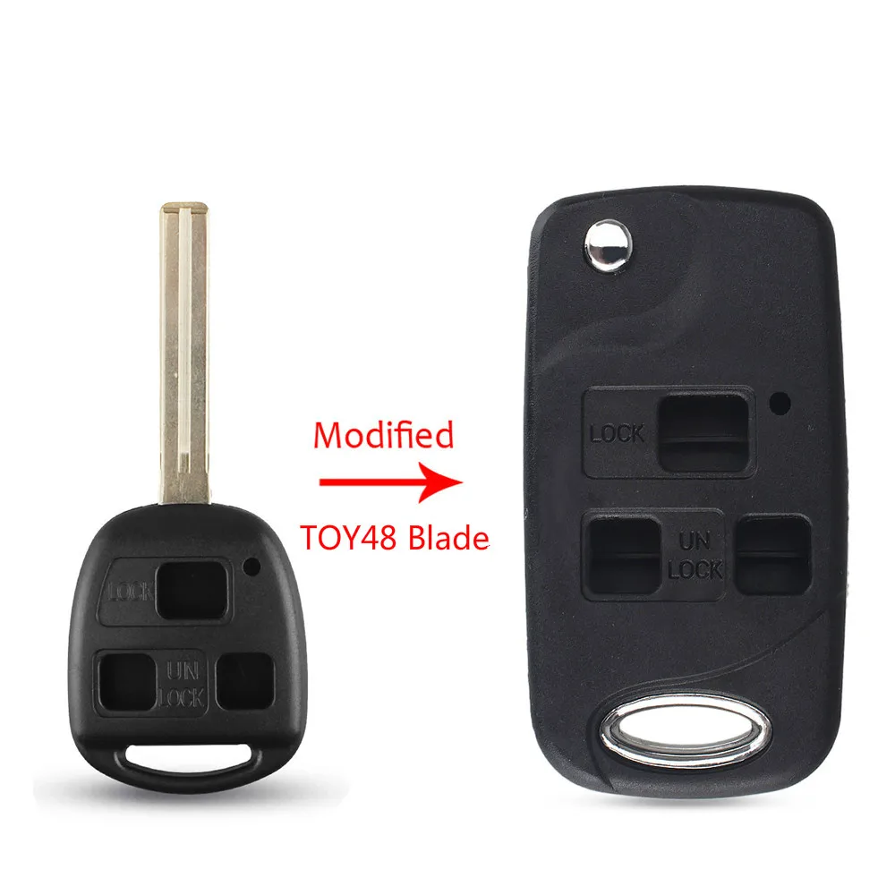 Dandkey 2/3 кнопки дистанционного управления Fob модифицированный флип-чехол для ключей для Toyota Corolla Yaris Carina Cruiser Camry Avensis автомобильный чехол для ключей - Цвет: Model 2