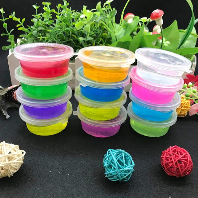 Box Of 12 Pcs Gel Clay/Slime Set Bowls Play -Dough For Kids - 12 Colors