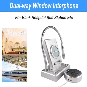 

3W Aluminum Alloy Shell Dual-way Window Intercom Advanced Two-way Interphone System Bank Hospital Bus Station Window Microphone