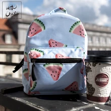 Женский рюкзак Mochila с принтом арбуза синего цвета, женская сумка на плечо для подростков, Многофункциональный маленький рюкзак школьный рюкзак