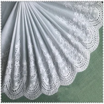

Pastoral flower Cotton Embroidered Lace Trim DIY Clothing Decorative Lace Sewing Accessories Skirt Lengthened Width 33CM